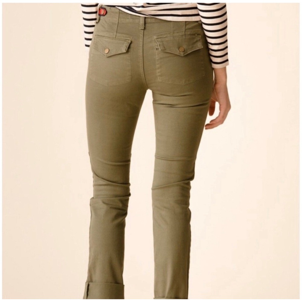 Veronica Beard Jeans Adrina Skinny Ankle Cargo 28 Olive Green High Rise Stretch - Picture 3 of 10